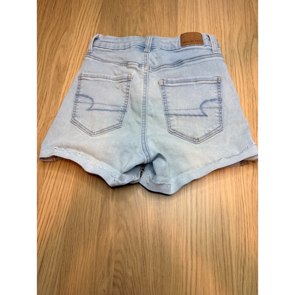 American Eagle Next Level Stretch Light Wash High Waisted Denim Shorts Size 2 - Picture 11 of 11